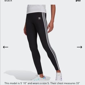 Size SMALL Adidas 3 stripe legging